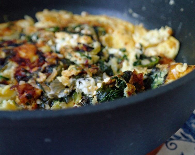 Omelette with spinach and feta | GourmetGuerilla.com